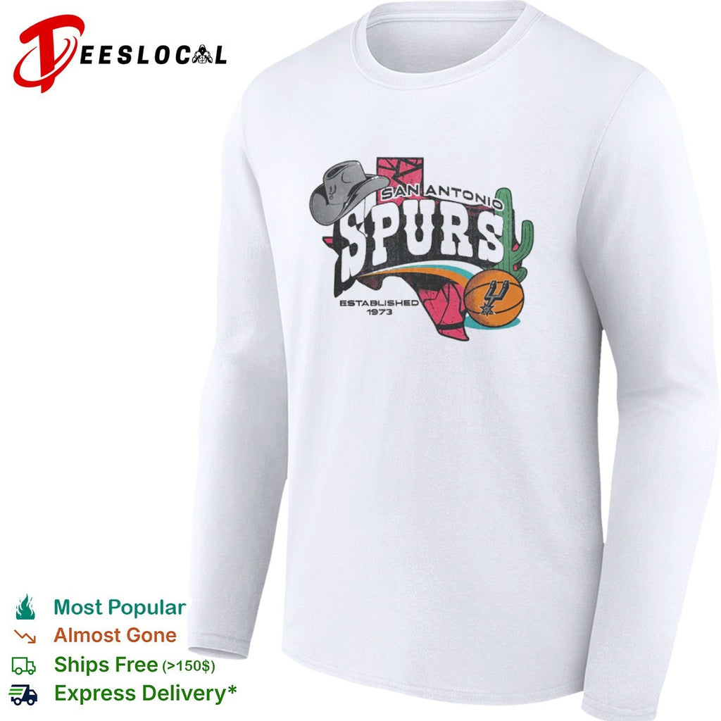 San Antonio Spurs Established 1973 Texas Cowboy Hat Cactus Basketball Team shirt