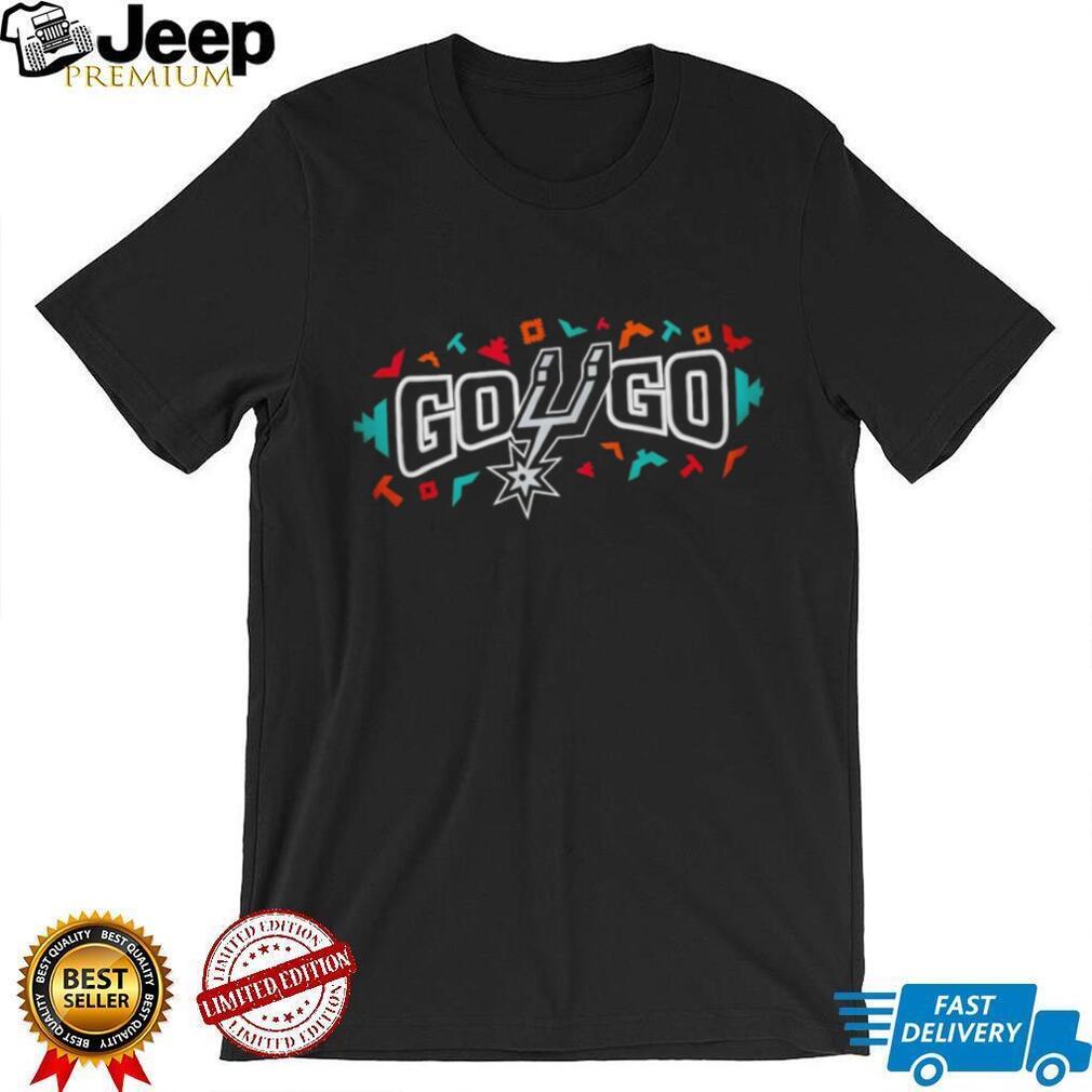 San Antonio Spurs Go Spurs Go Fiesta Colors Logo T Shirt