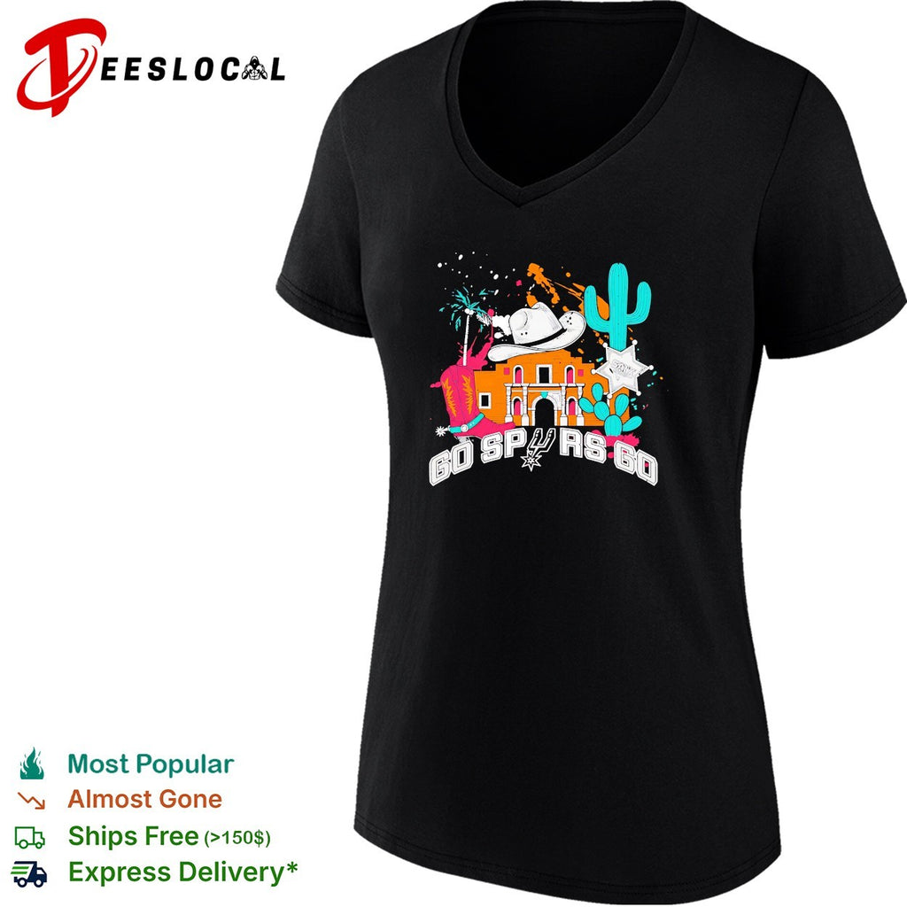 San Antonio Spurs Go Spurs Go cowboy boots and hat cactus shirt