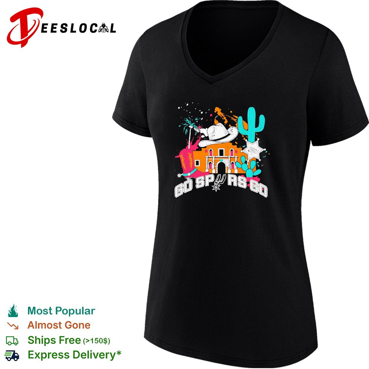 San Antonio Spurs Go Spurs Go cowboy boots and hat cactus shirt