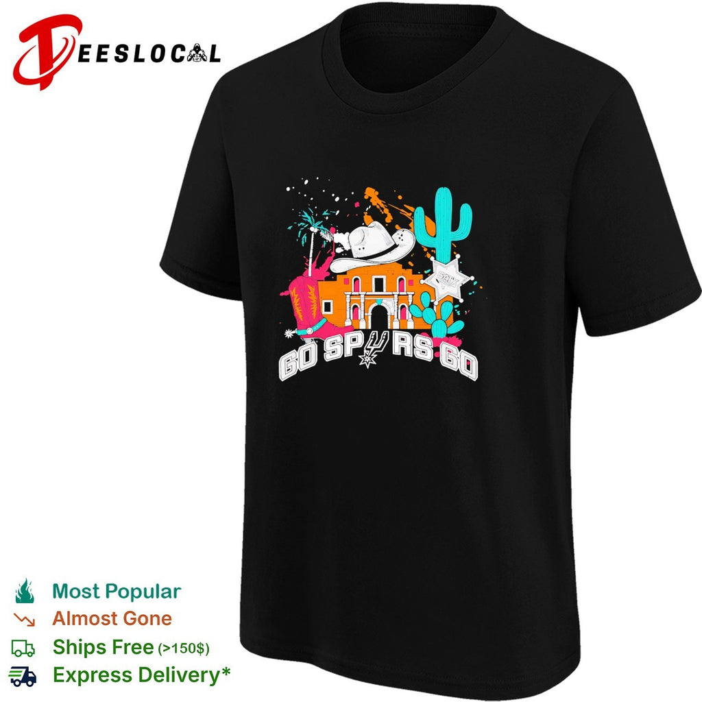 San Antonio Spurs Go Spurs Go cowboy boots and hat cactus shirt