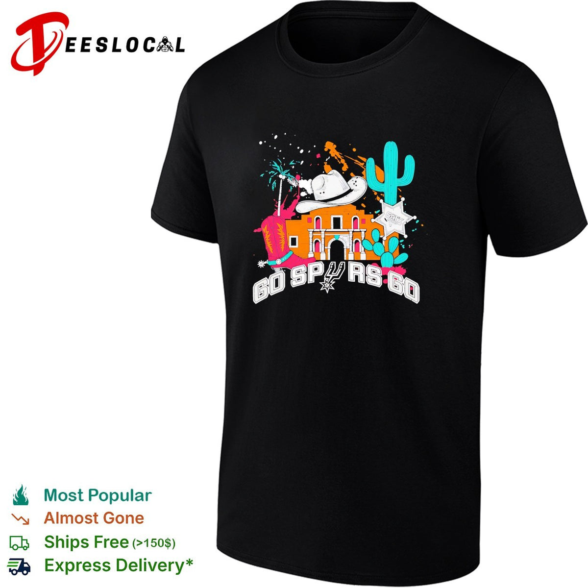San Antonio Spurs Go Spurs Go cowboy boots and hat cactus shirt