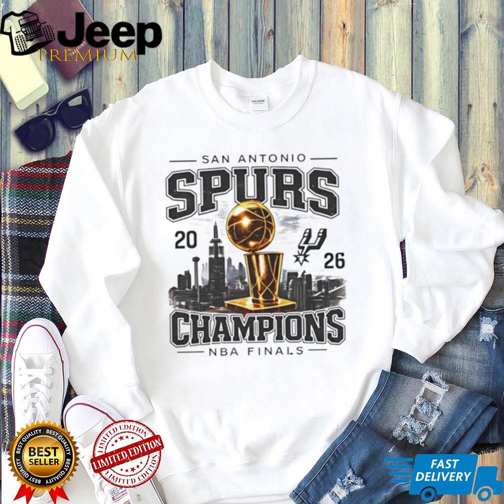 San Antonio Spurs NBA Finals 2026 Champions skyline shirt