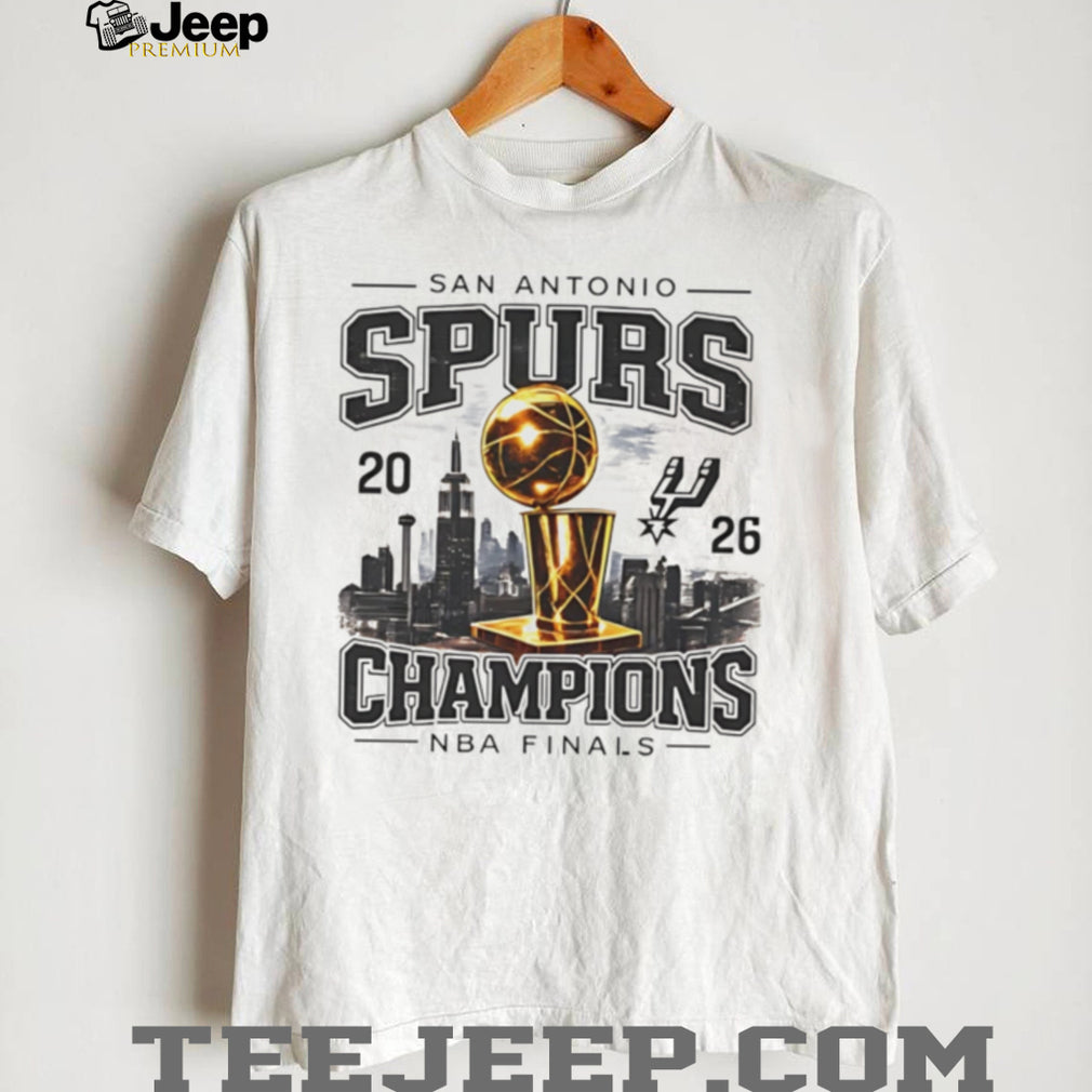 San Antonio Spurs NBA Finals 2026 Champions skyline shirt