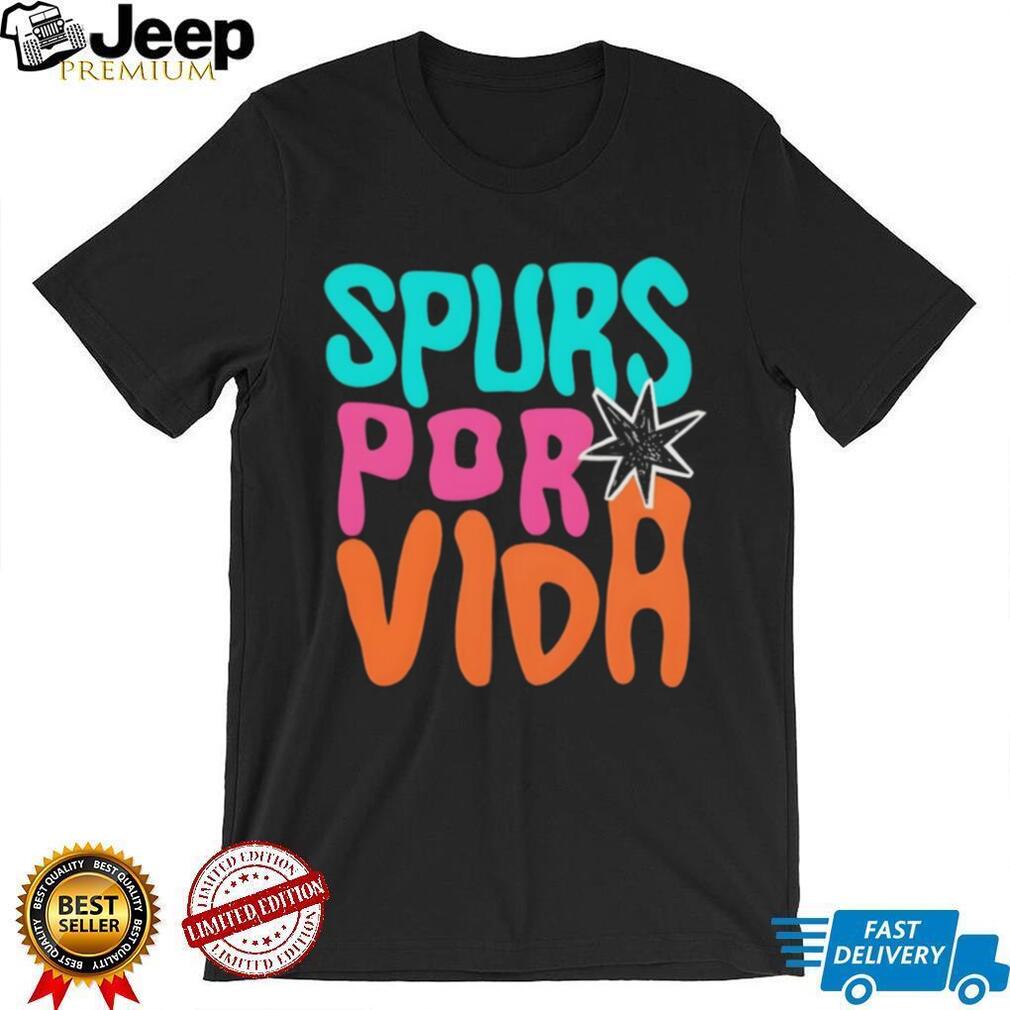 San Antonio Spurs Por Vida Colorful Retro Typography T Shirt