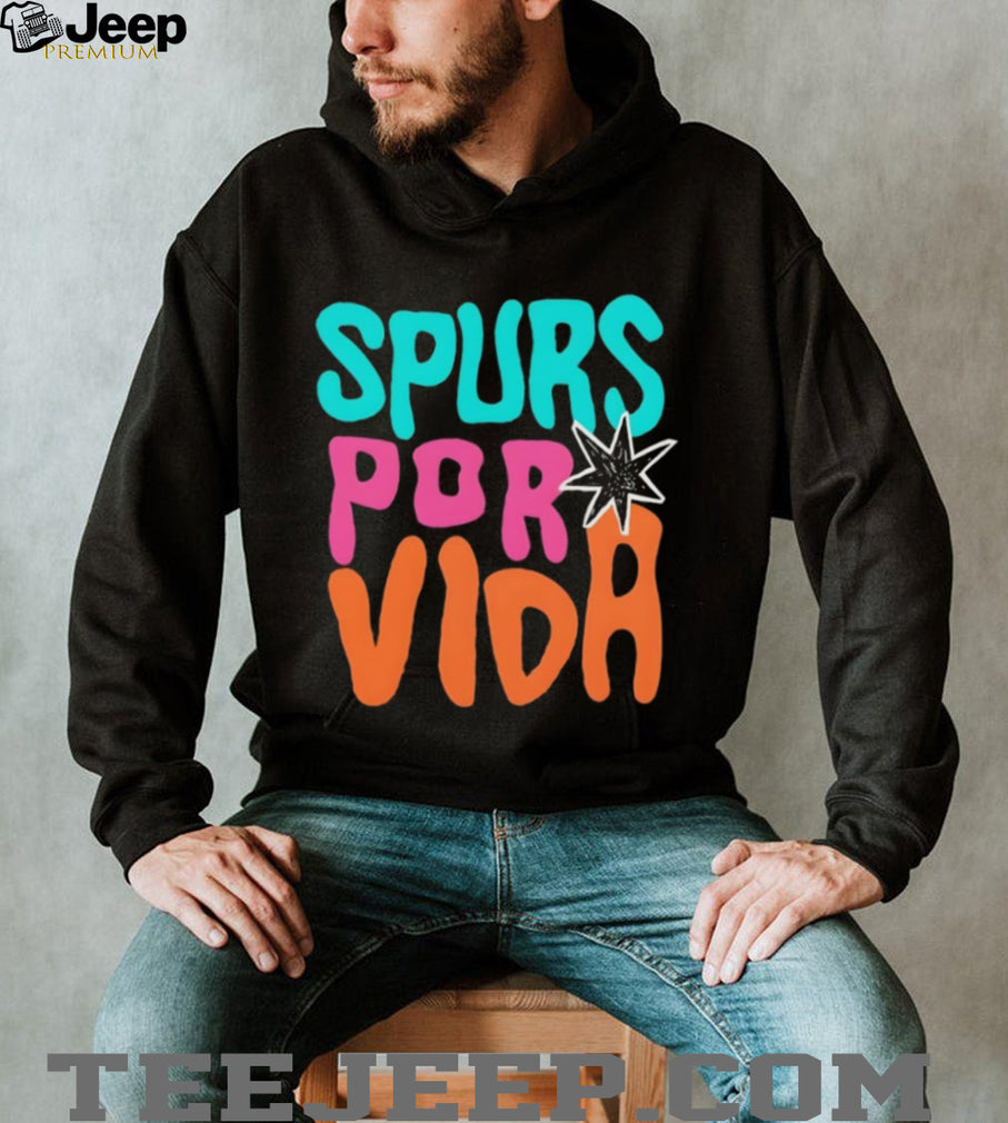 San Antonio Spurs Por Vida Colorful Retro Typography T Shirt
