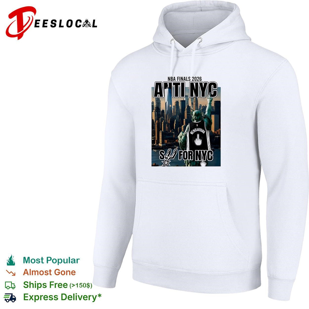 San Antonio Spurs Victor Wembanyama 1 Statue of Liberty Fuck NYC Middle Finger New York Skyline Finals 2026 shirt