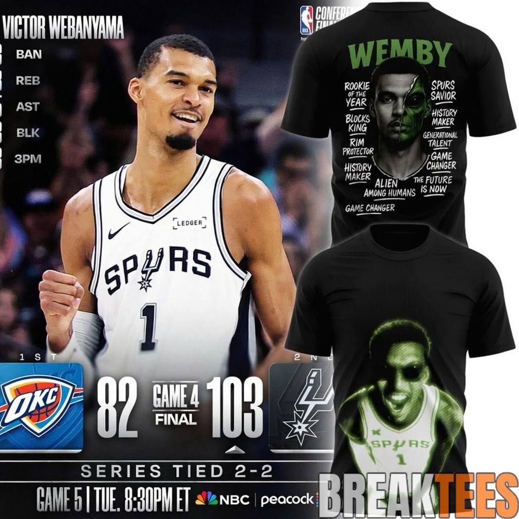San Antonio Spurs Victor Wembanyama Wemby Alien 2026 T-Shirt