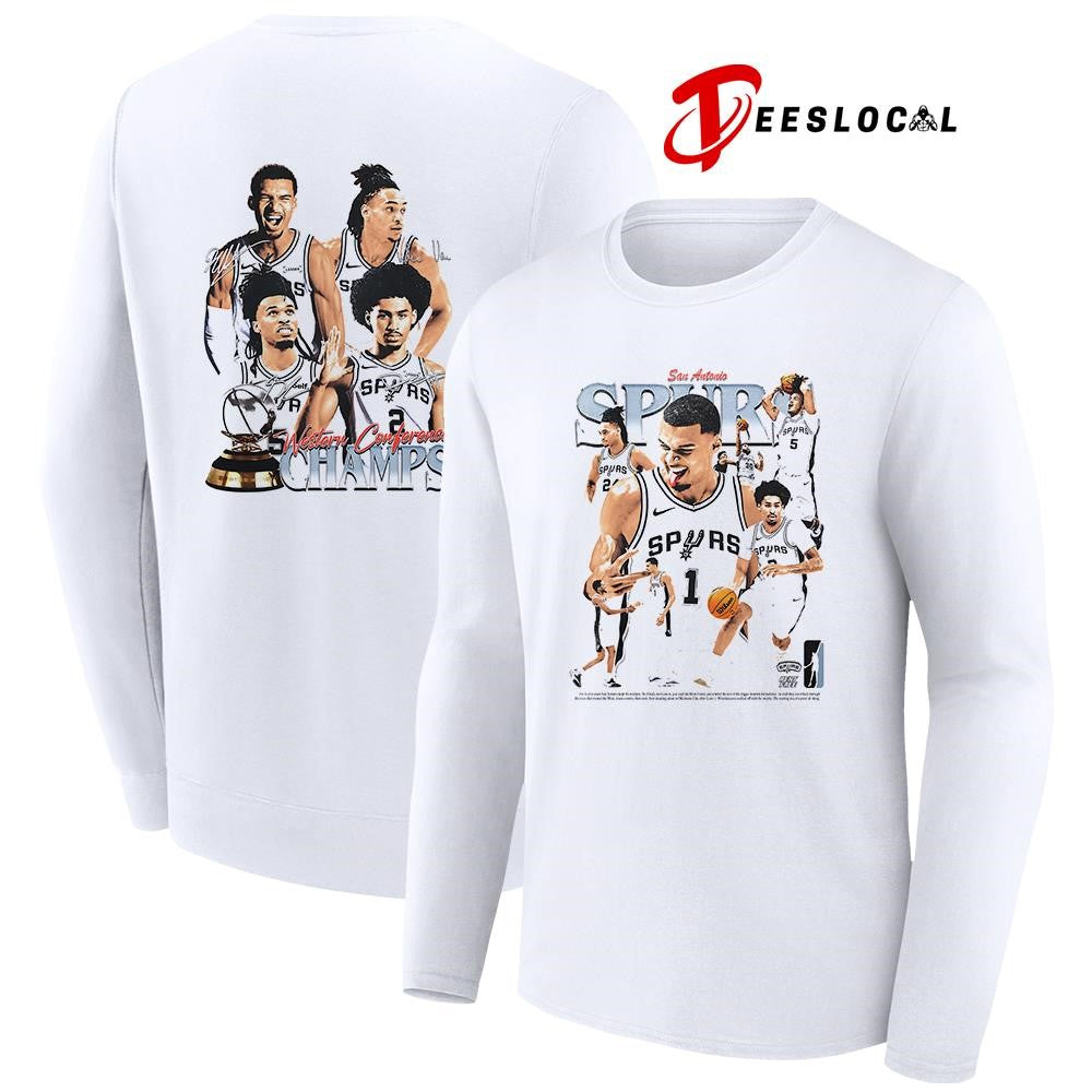 San Antonio Spurs Western Conference champs graphic signatures shirt