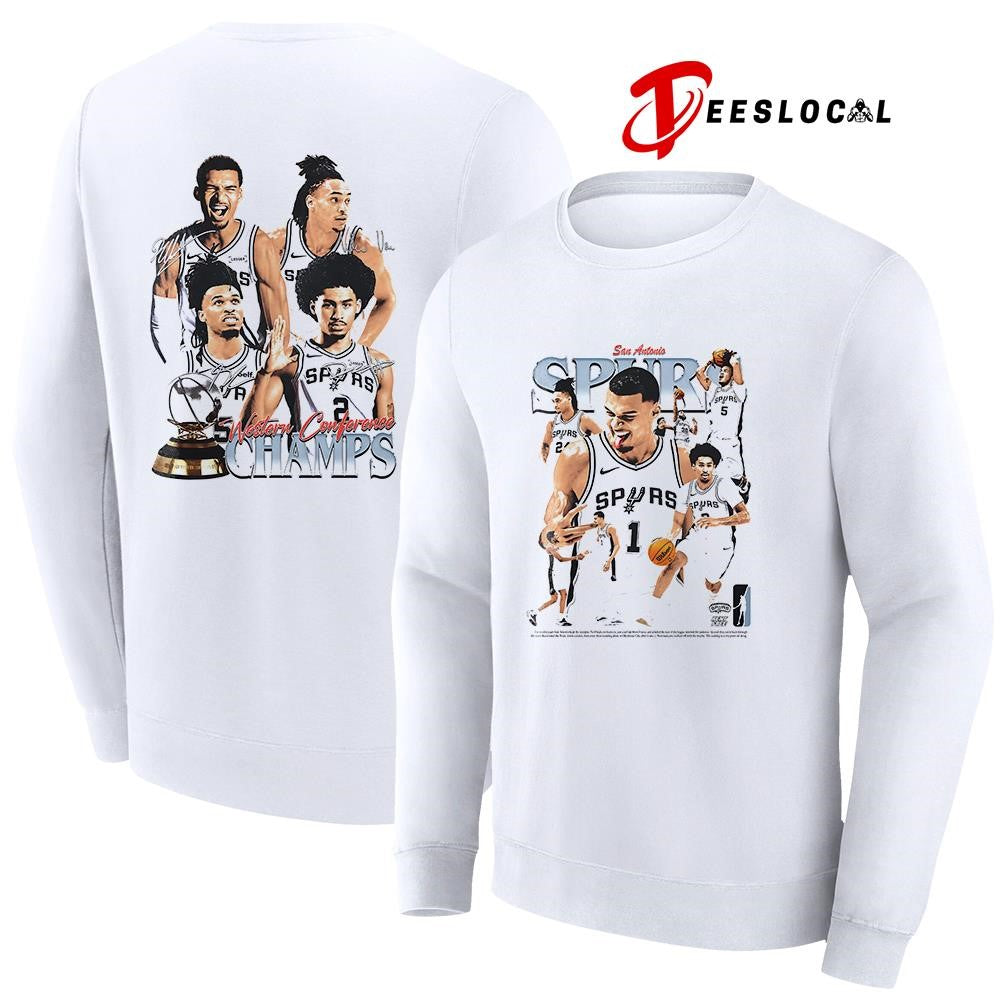 San Antonio Spurs Western Conference champs graphic signatures shirt