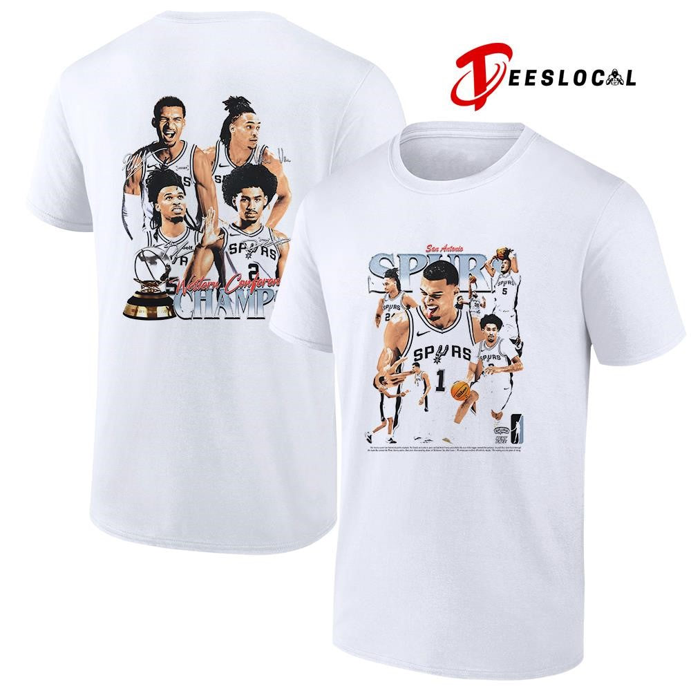 San Antonio Spurs Western Conference champs graphic signatures shirt