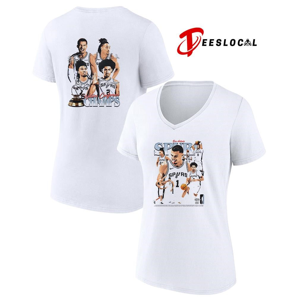 San Antonio Spurs Western Conference champs graphic signatures shirt