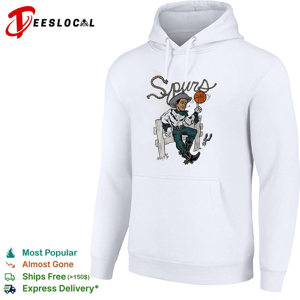 San Antonio Spurs basketball Cowboy spinning ball shirt
