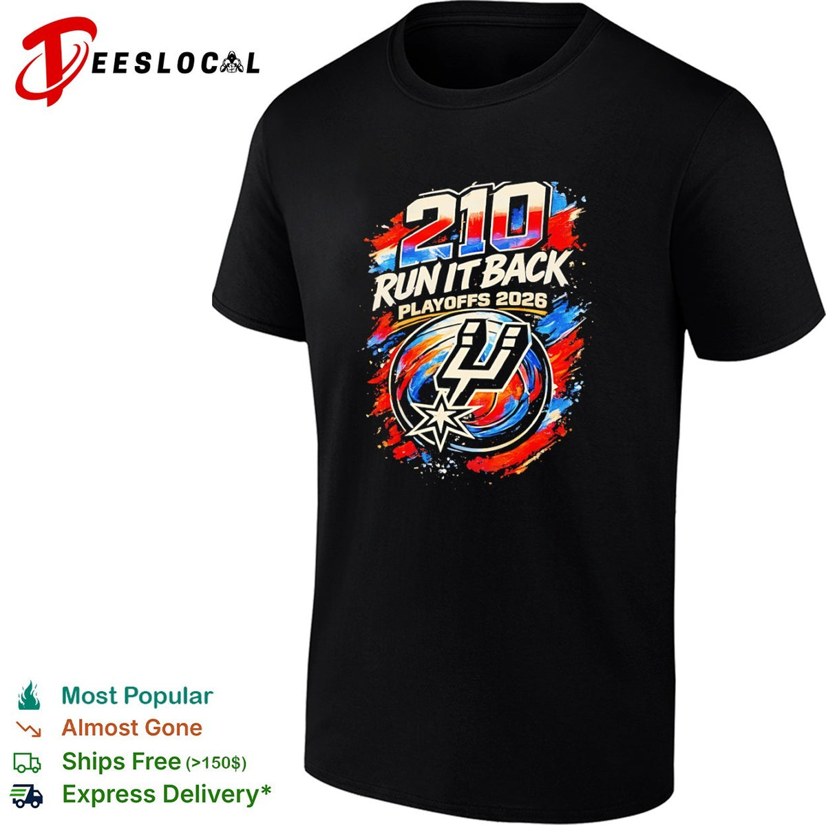 San Antonio Spurs run it back team logo 210 playoffs 2026 shirt