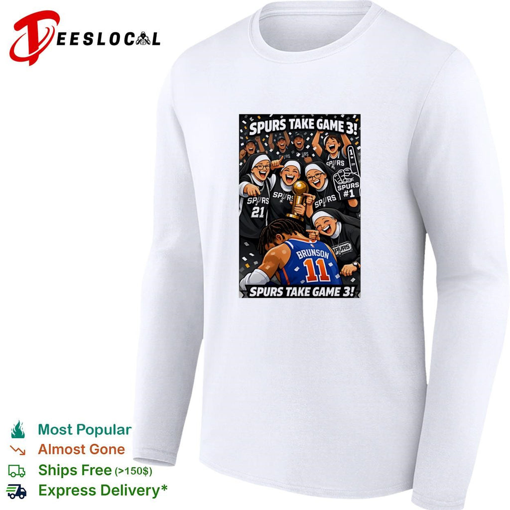 San Antonio Spurs take game 3 Brunson Knicks celebration cartoon shirt