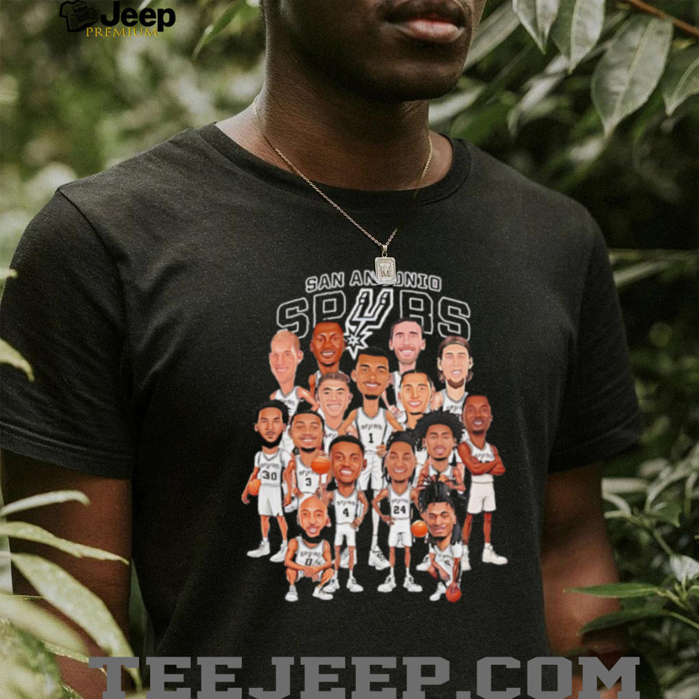 San Antonio Spurs team members caricature shirt