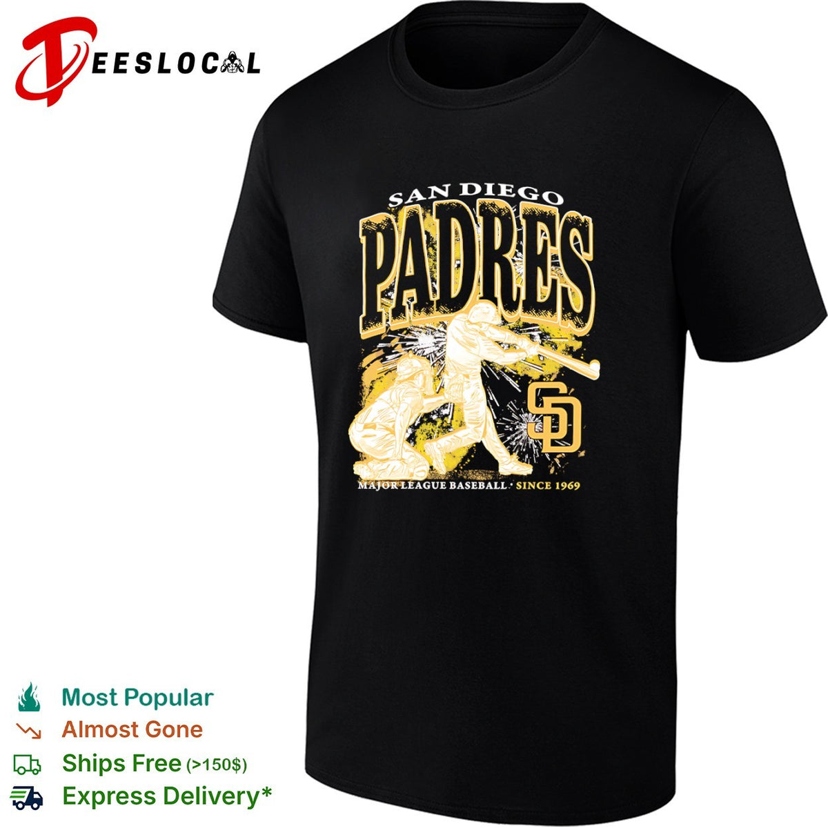 San Diego Padres swinging batter Major League Baseball since 1969 shirt