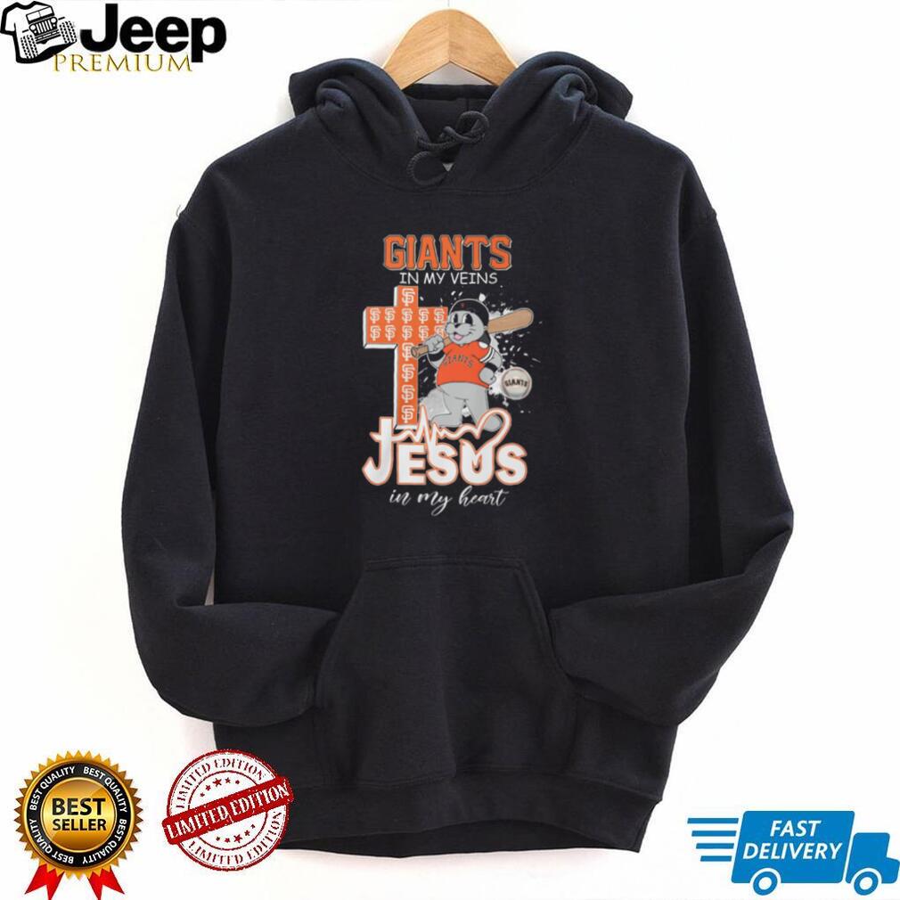 San Francisco Giants Lou Seal Mascot Cross Heartbeat Jesus In My Heart T Shirt