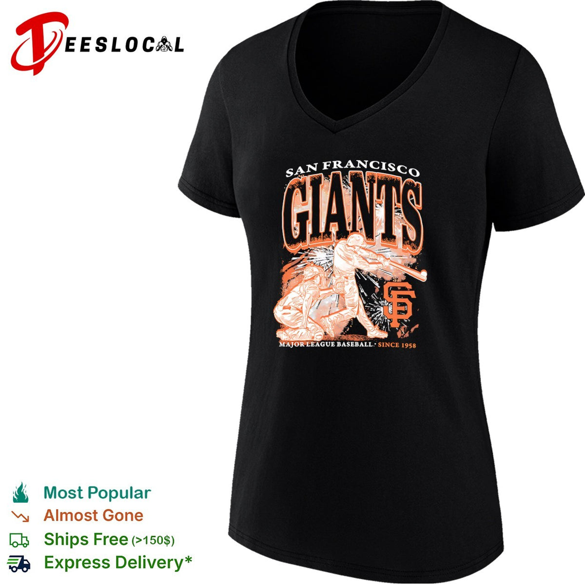 San Francisco Giants swinging batter Major League Baseball since 1958 shirt