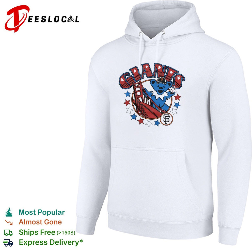 San Francisco Giants x Grateful Dead dancing bear golden gate graphic shirt