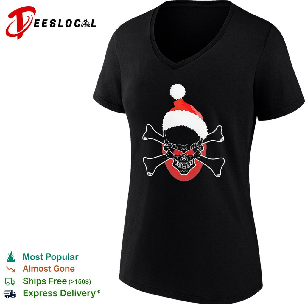 Santa Skull Crossbones Jolly Roger Festive Holiday Christmas Season shirt