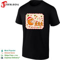 Santa cookie monster eating gingerbread men Christmas holiday festive art shirt