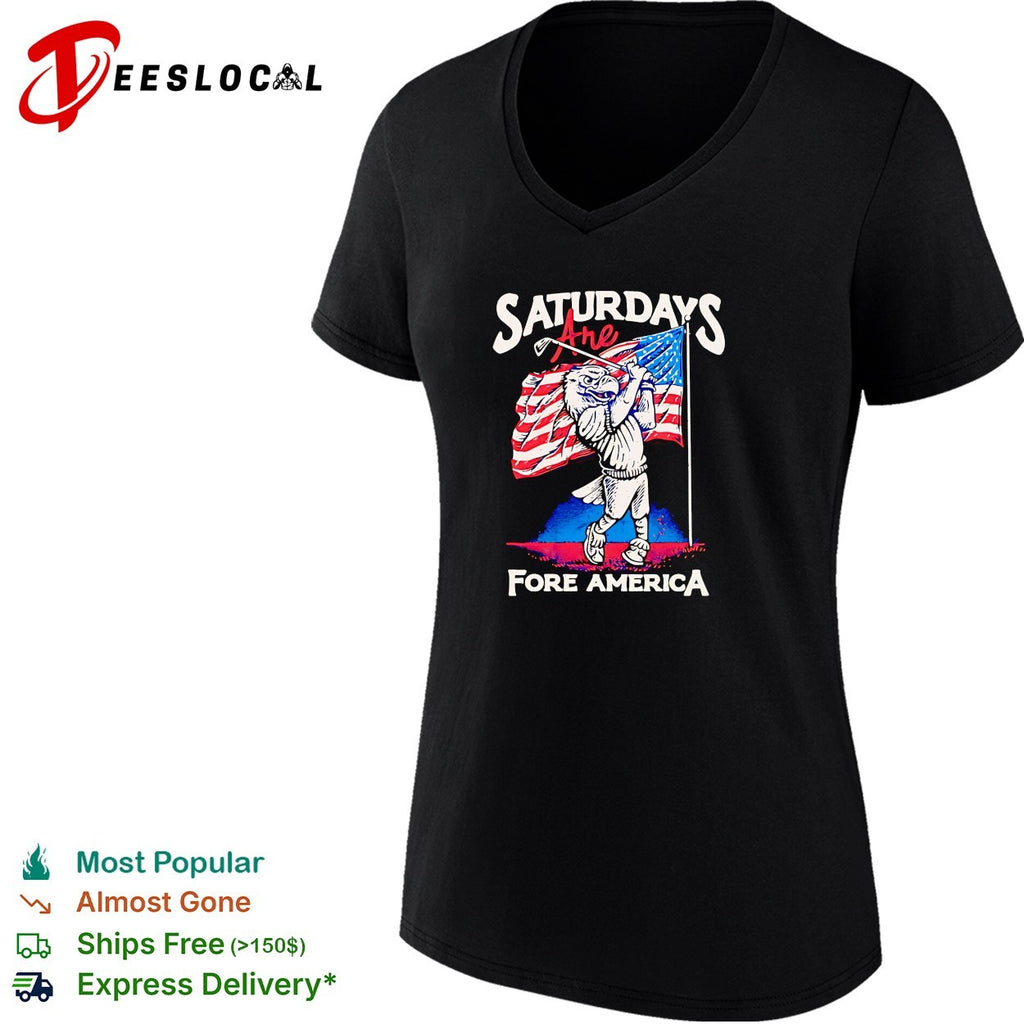 Saturdays are Fore America Eagle Golf Sport Patriotic United States Flag shirt