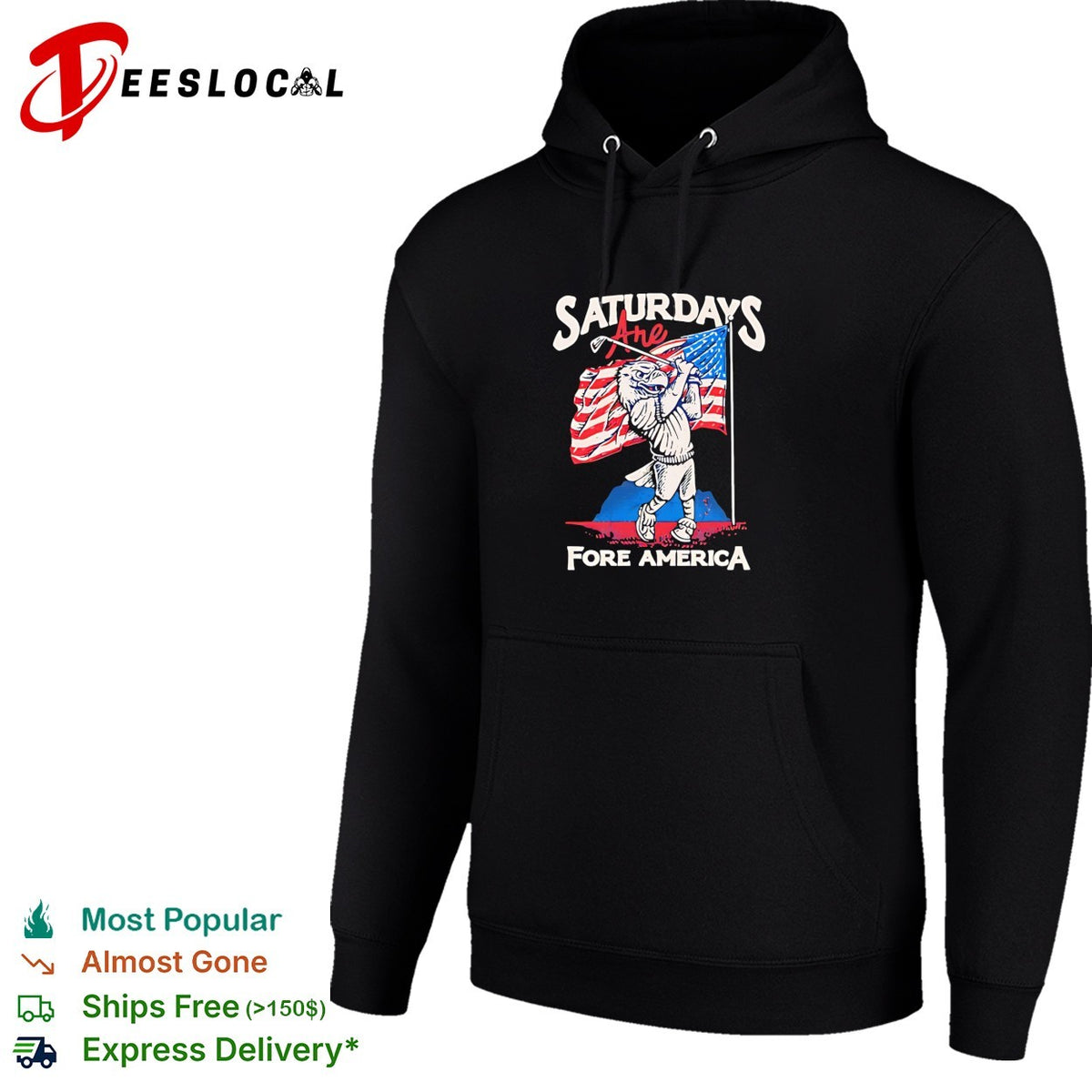 Saturdays are fore America Bald Eagle Golf Flag Patriotic Independence Day shirt