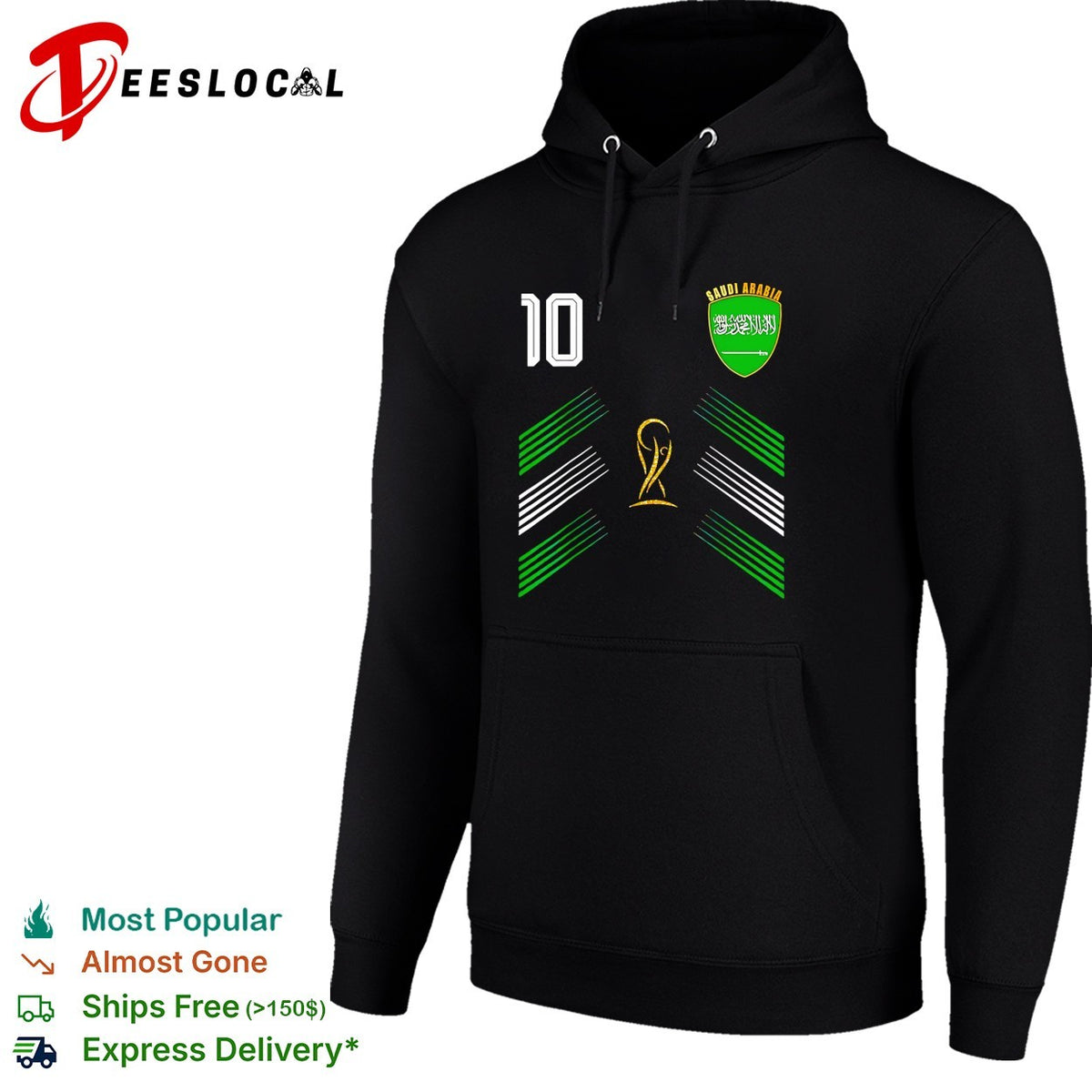 Saudi Arabia football team number 10 national crest World Cup trophy 2026 shirt