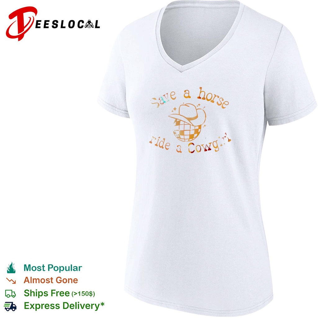 Save a horse ride a Cowgirl disco ball shirt