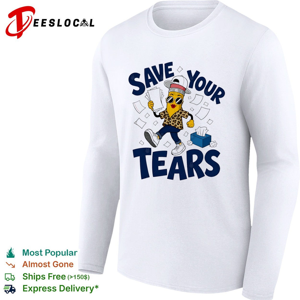 Save your tears Pencil character leopard print shirt
