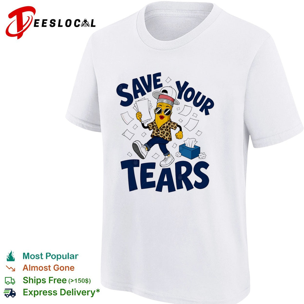 Save your tears Pencil character leopard print shirt