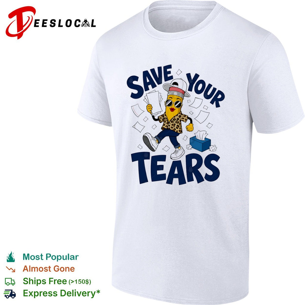 Save your tears Pencil character leopard print shirt