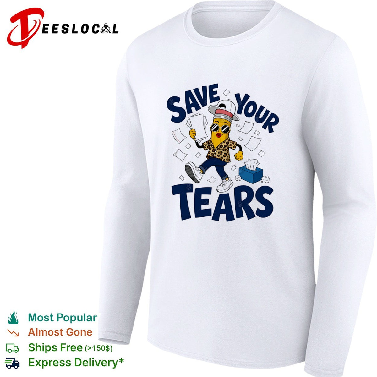 Save your tears pencil character shirt