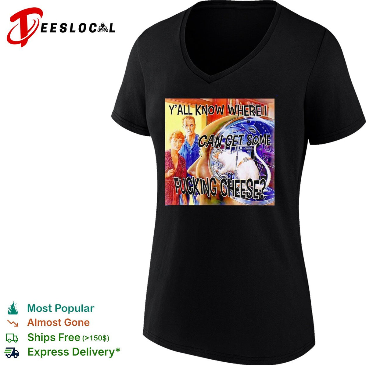 Sci-fi rats y’all know where I can get some fucking cheese vintage print shirt