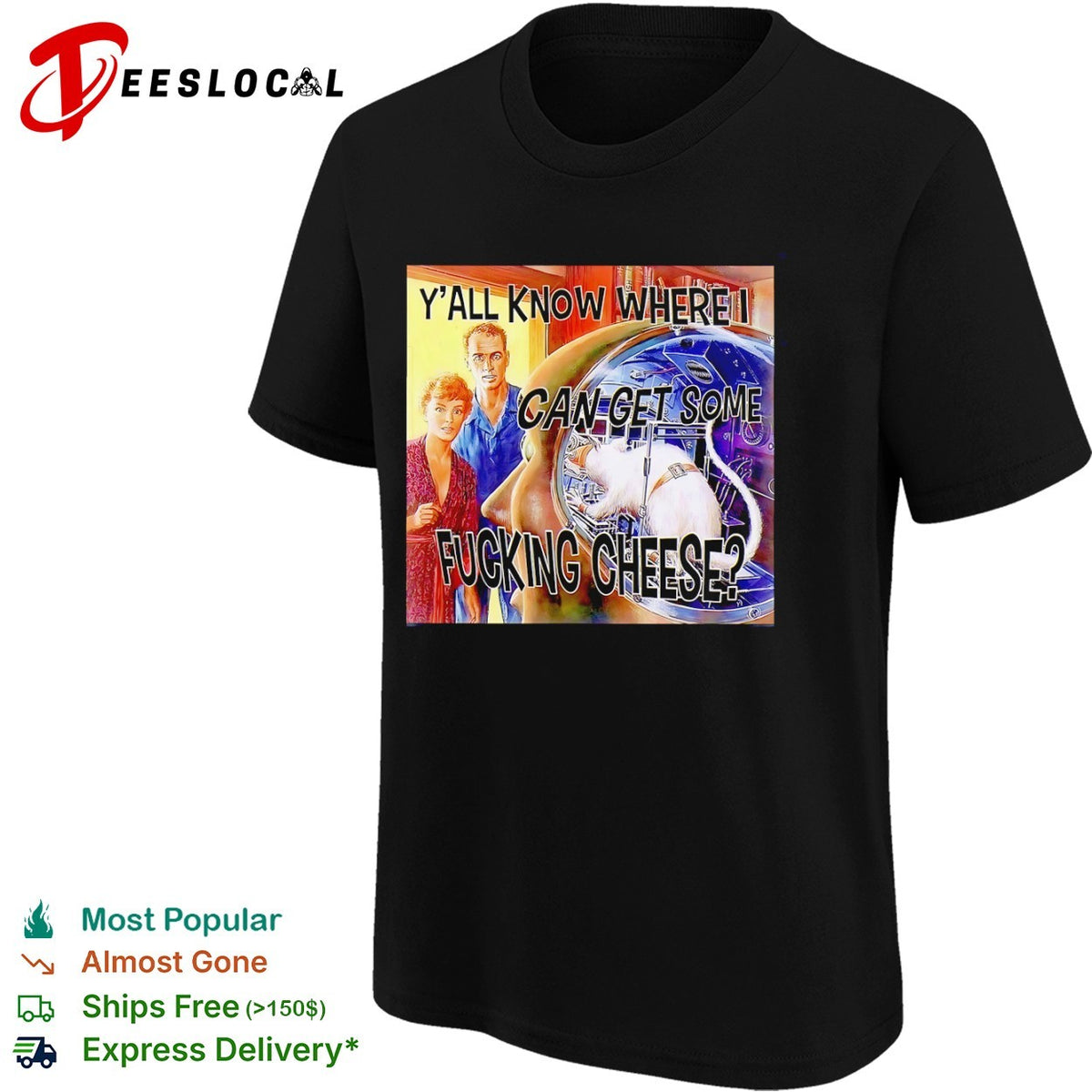 Sci-fi rats y’all know where I can get some fucking cheese vintage print shirt