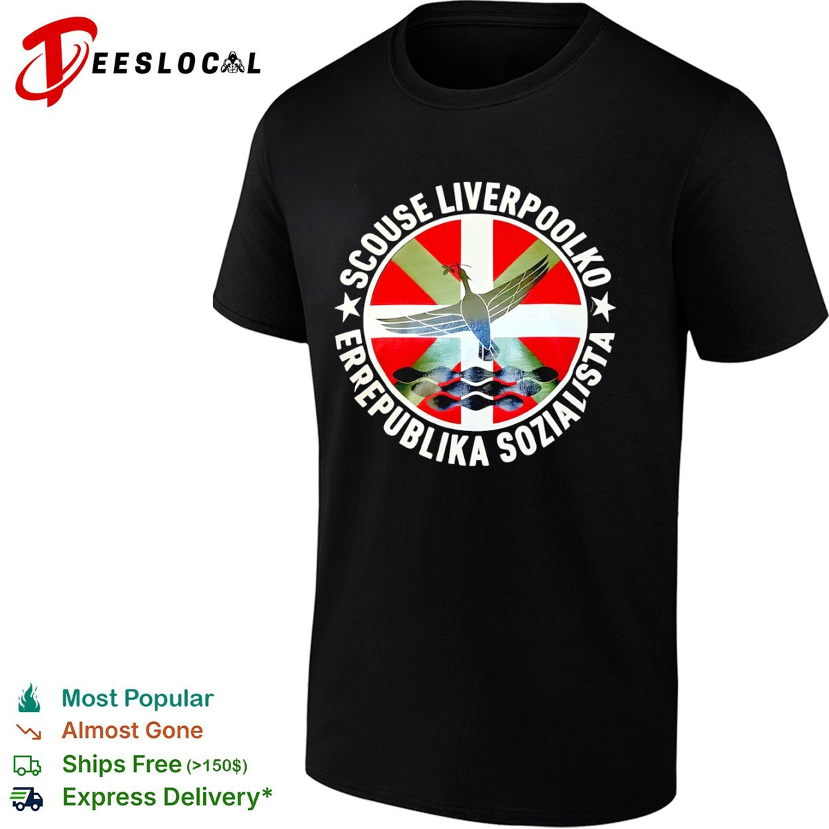 Scouse Liverpoolko Errepublika Sozialista Liverpool Liver Bird Socialism shirt