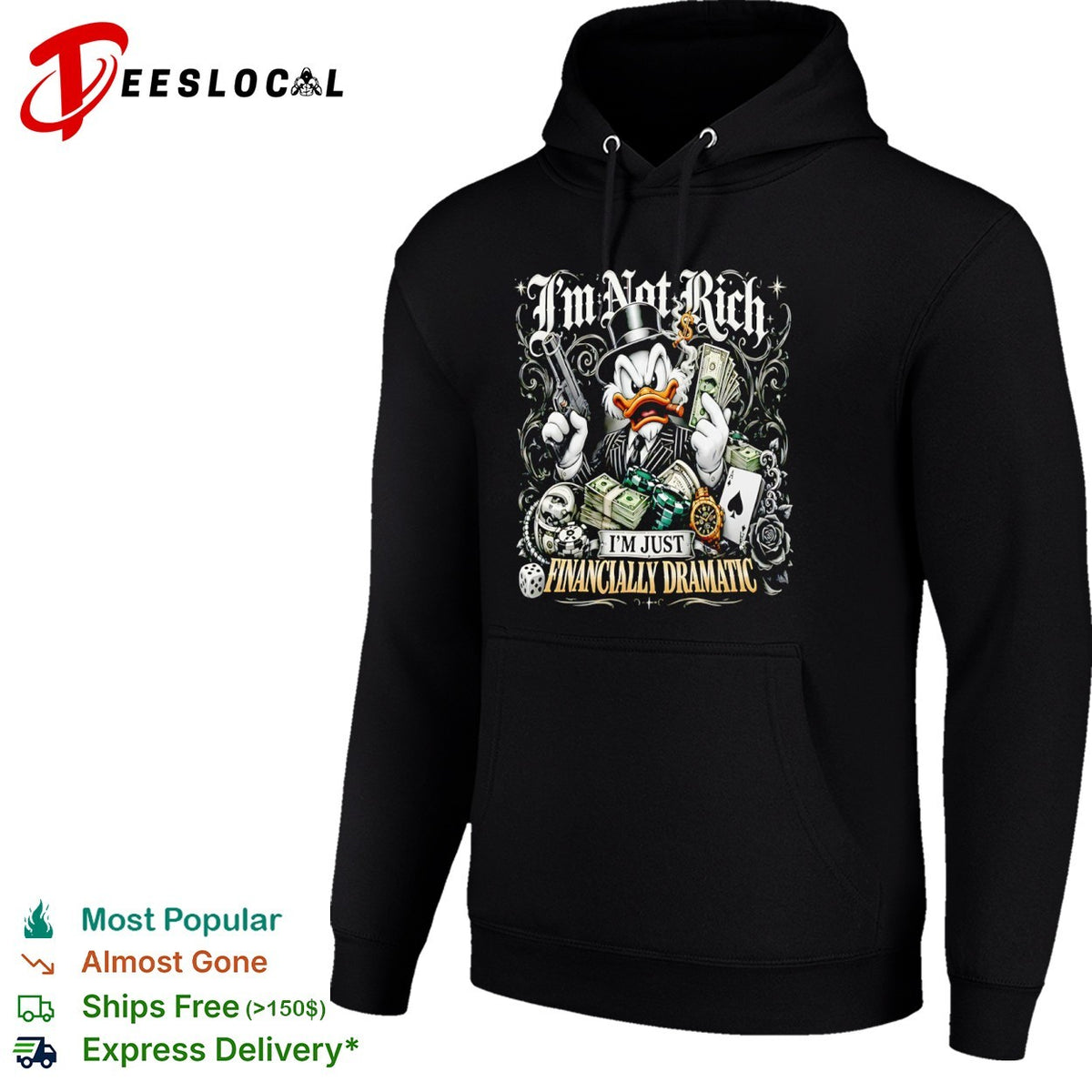 Scrooge McDuck I Am Not Rich I Am Just Financially Dramatic shirt