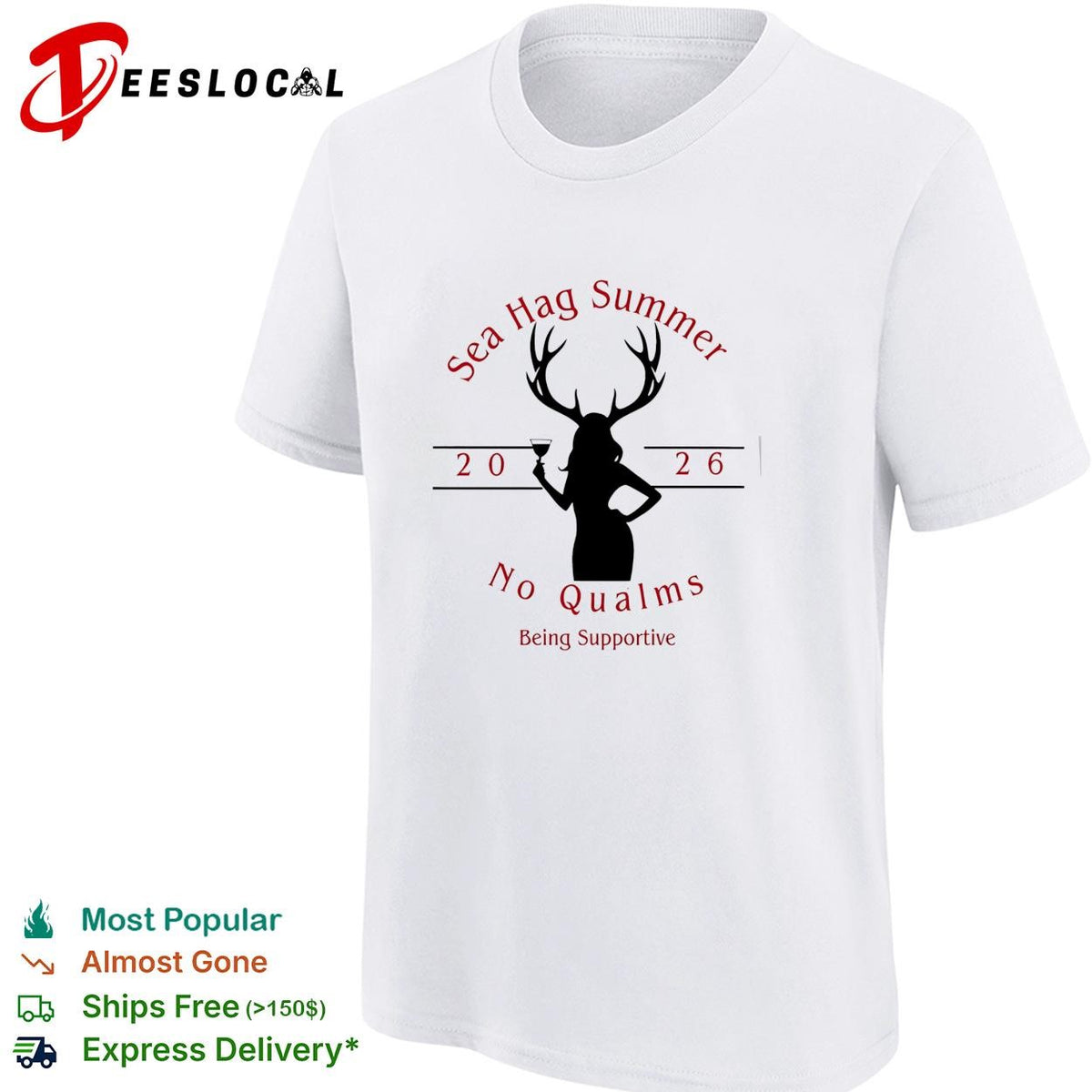 Sea Hag Summer 2026 no qualms antler woman supportive graphic shirt