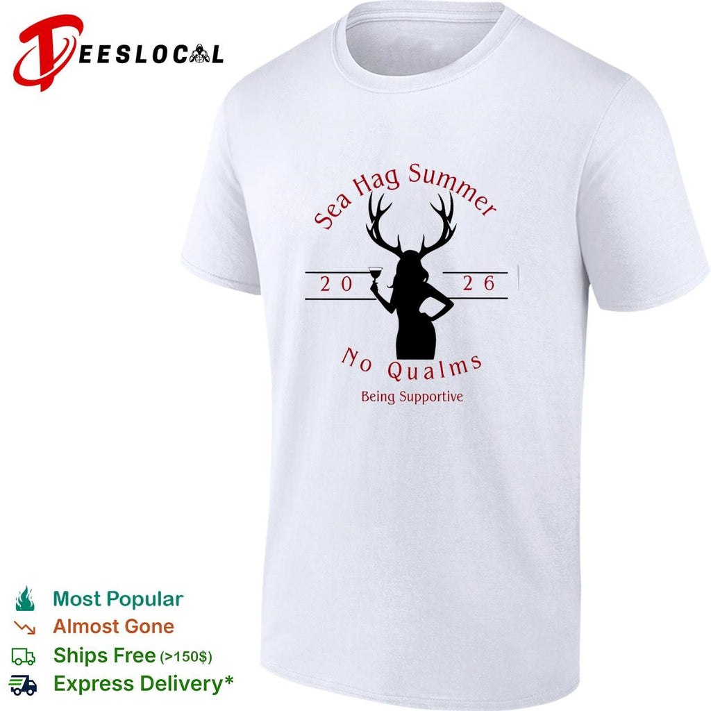 Sea Hag Summer 2026 no qualms antler woman supportive graphic shirt