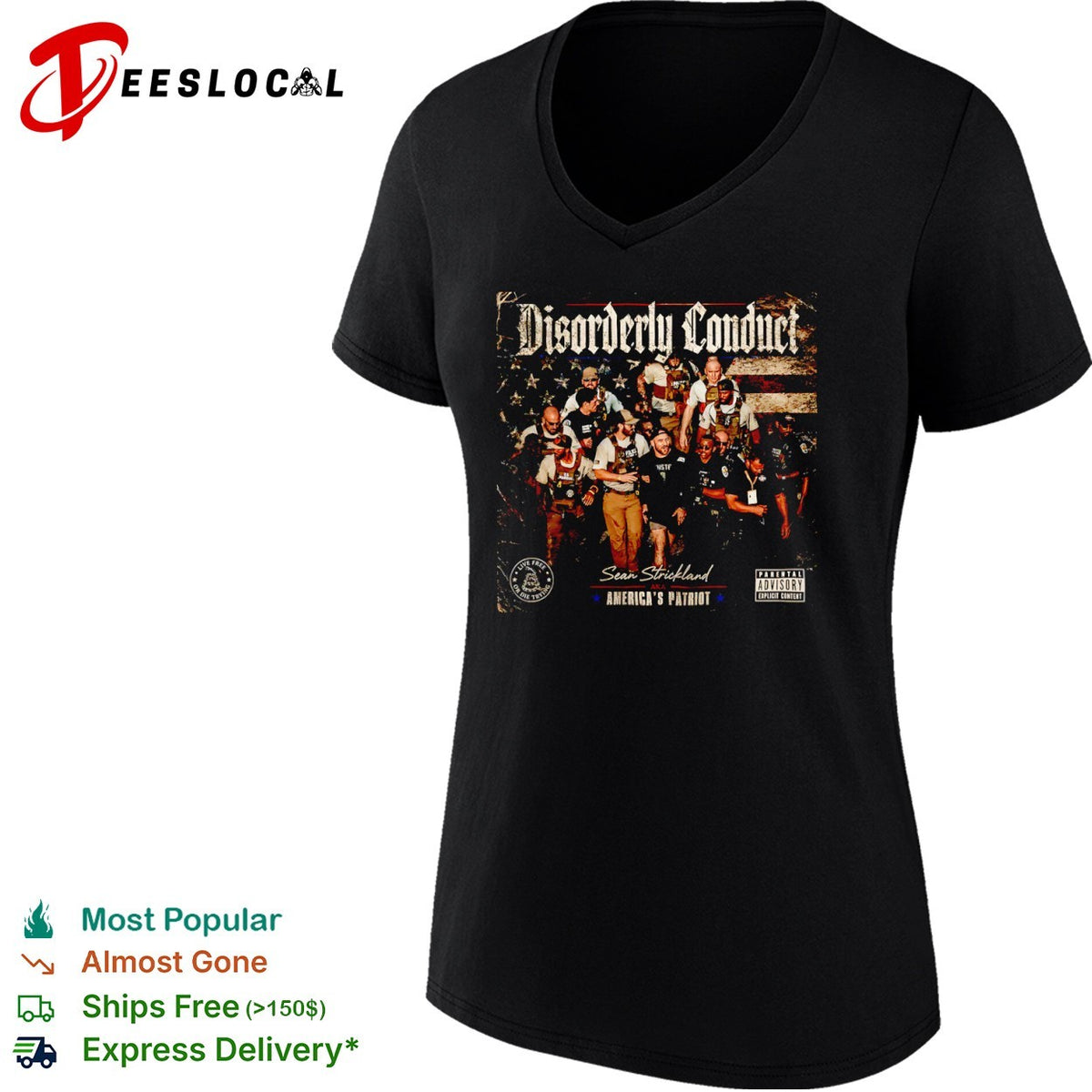 Sean Strickland Disorderly Conduct America’s Patriot Live Free or Die Trying shirt