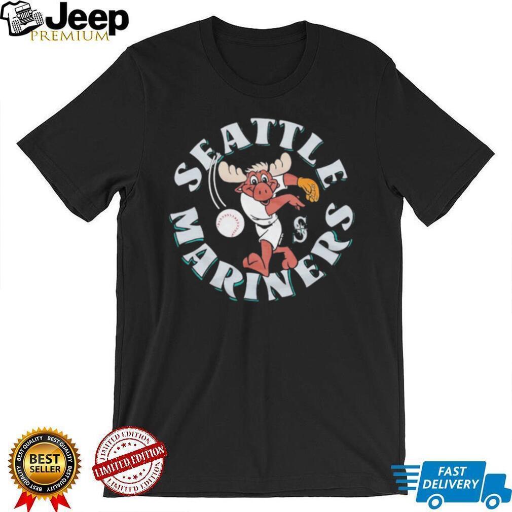 Seattle Mariners Mariner Moose Vintage Mascot Baseball T Shirt
