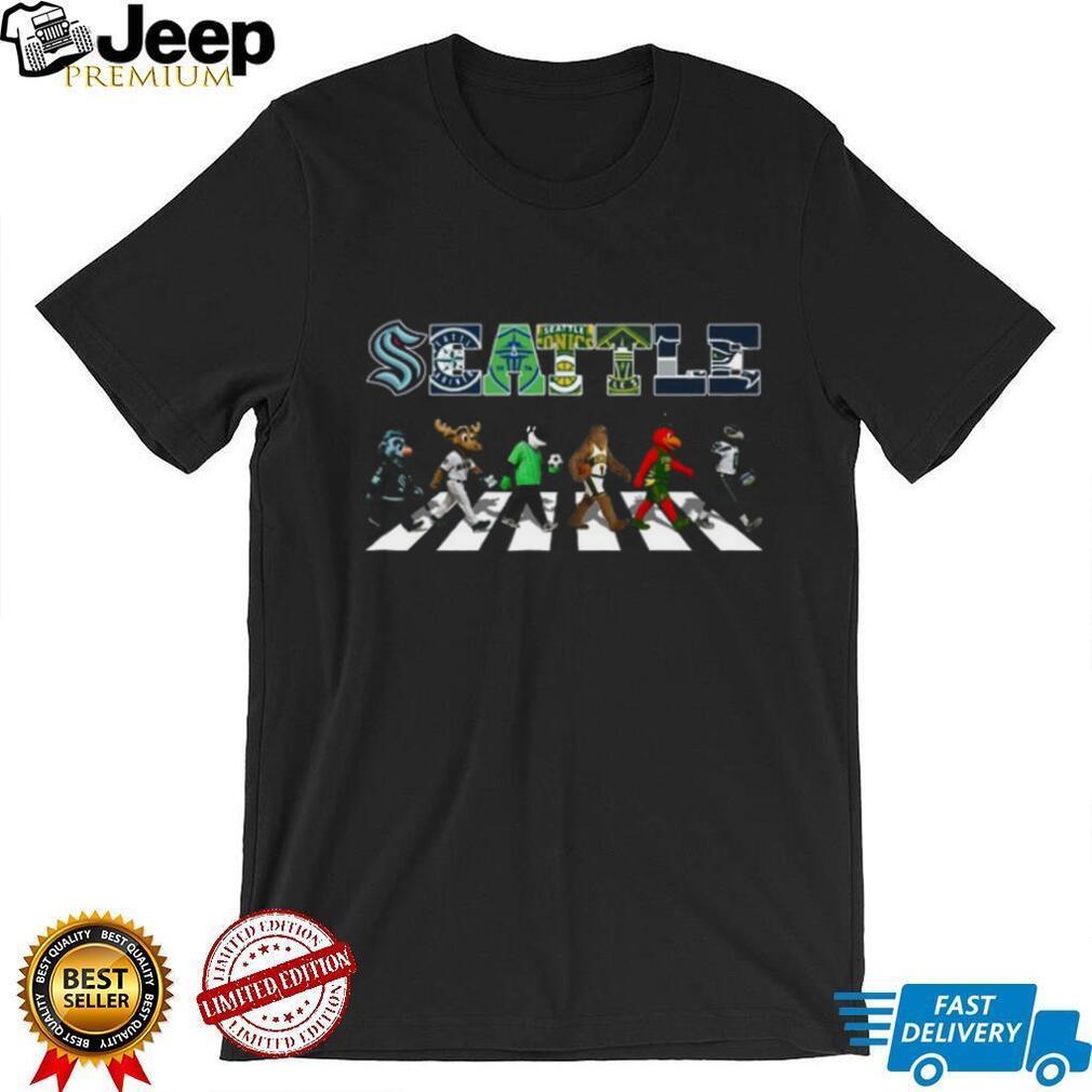 Seattle Sports Teams Mascots Abbey Road Crossing T Shirt