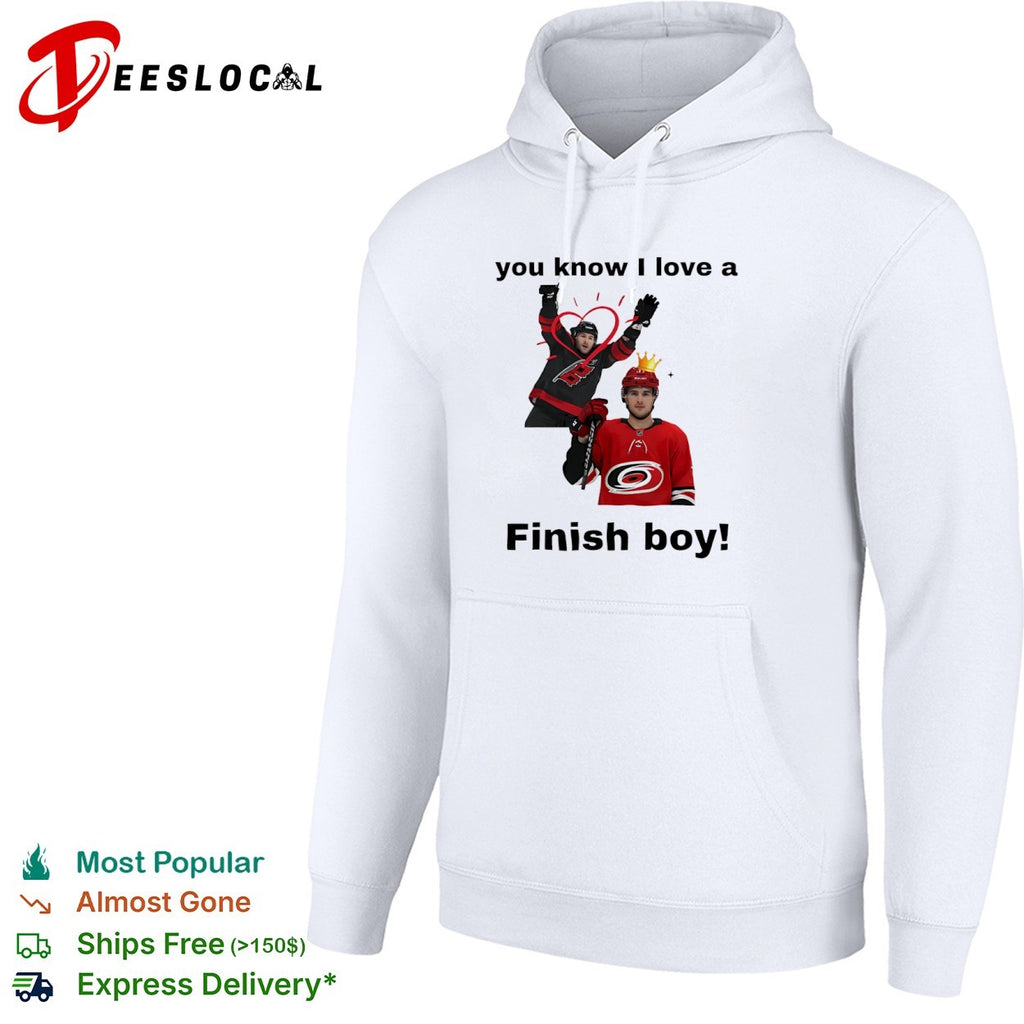 Sebastian Aho Carolina Hurricanes NHL you know I love a Finish boy shirt
