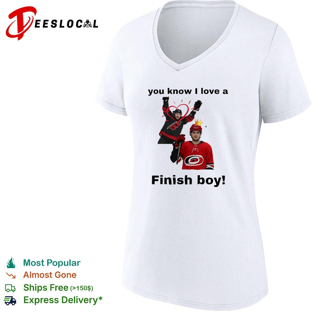 Sebastian Aho Carolina Hurricanes NHL you know I love a Finish boy shirt