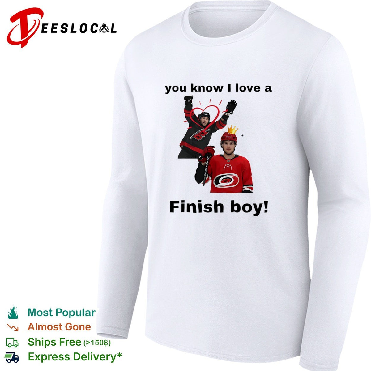 Sebastian Aho Carolina Hurricanes NHL you know I love a Finish boy shirt