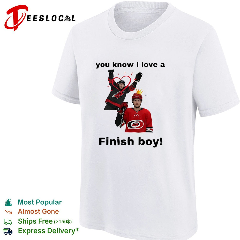 Sebastian Aho Carolina Hurricanes NHL you know I love a Finish boy shirt