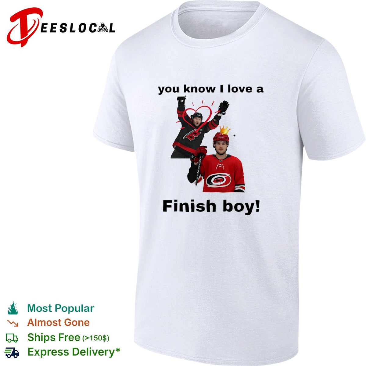 Sebastian Aho Carolina Hurricanes NHL you know I love a Finish boy shirt