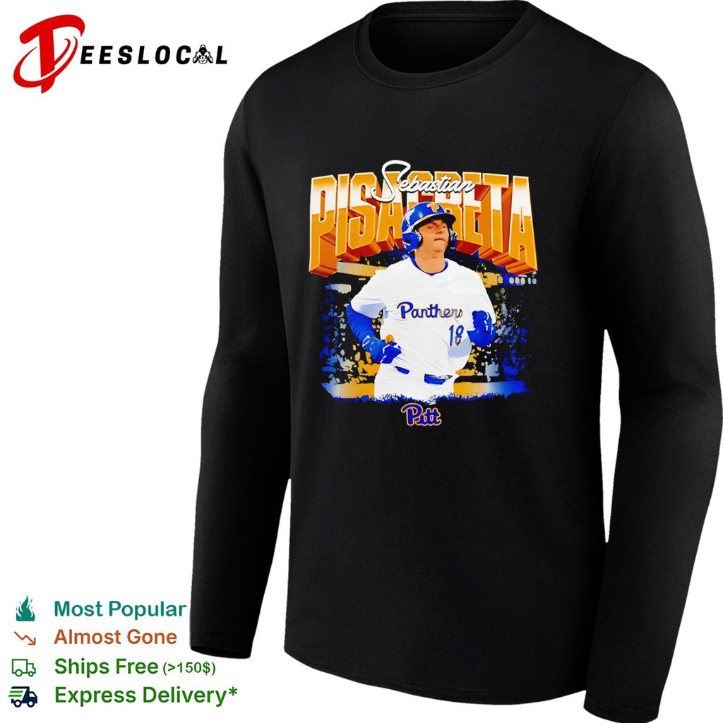Sebastian Pisacreta Pittsburgh Panthers NCAA Baseball Player 18 Pitt Sport Shirt