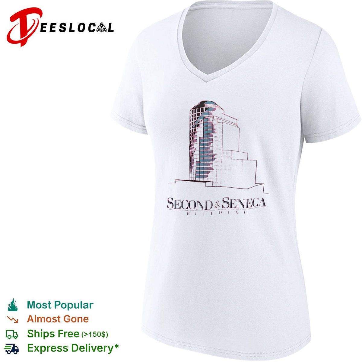 Second and Seneca Building architectural Seattle landmark shirt